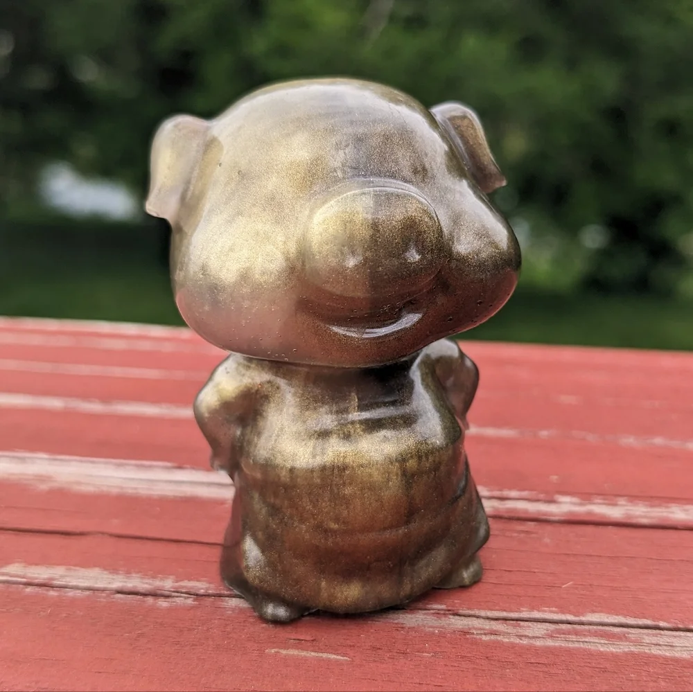 3 Little Pigs Resin Art Handmade Colorful Cute Pig Artisan Gift Piggy Easter - Picture 11 of 16